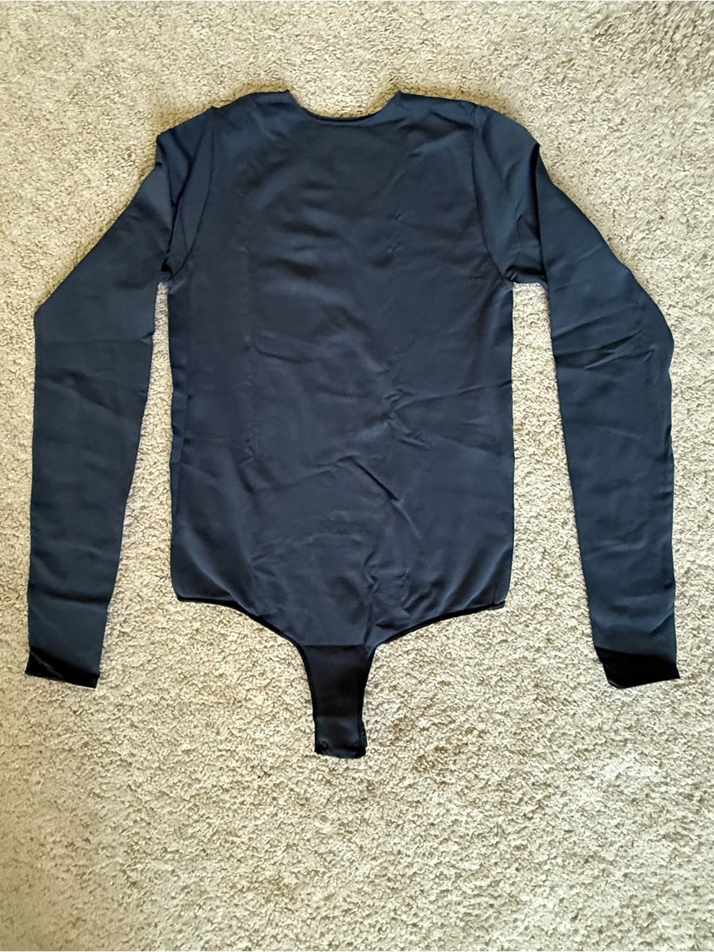 SKIMS Black Long Sleeve Stretch Bodysuit